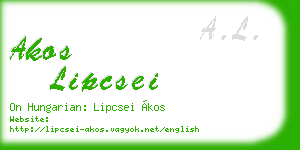 akos lipcsei business card